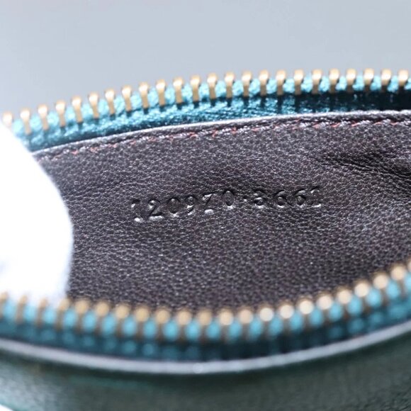 GUCCI Coin Purse Leather Green Auth 110449V - Picture 13 of 15
